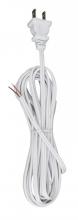  90/2033 - 12 Foot 18/2 SPT-1 105C Cord Set; White Finish; 72" Hank; 150 Carton; Molded Polarized Plug;