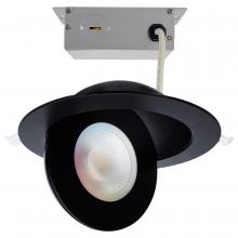  S11296 - 15 Watt; LED Gimbaled Downlight; 6 Inch; RGB & Tunable White; Round; Starfish IOT; Black Finish;