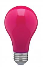  S14989 - 8 Watt A19 LED; Ceramic Pink; Medium base; 360 deg. Beam Angle; 120 Volt