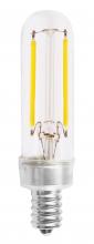 Satco Products Inc. S8555 - 2.5 Watt T6 LED; Clear; Candelabra base; 2700K; 180 Lumens; 120 Volt