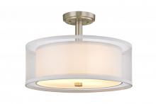  1275-09 - Double Organza 4Lt Semi Flush Satin Nickel