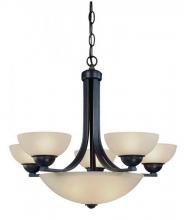  208-78 - Fireside 5+3Lt Bowl Chandelier Bolivian