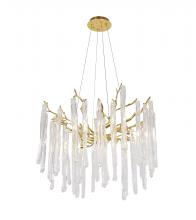  CN08C23G - Chandelier Aluminum & Glass