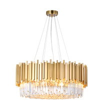  MU10C28G - Chandelier Stainless Steel & Crystal