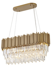  MU111C37G - Chandelier Stainless Steel & Crystal