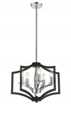  YS6904-5P-BK-CH - Single Pendant Lighting  Black & Chrome