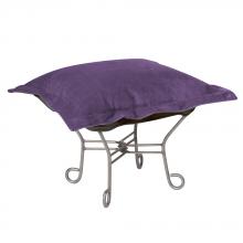  510-223 - Scroll Puff Ottoman Bella Eggplant Titanium Frame