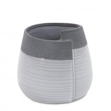  42059 - Rolled Two Tone Gray Vase, Small