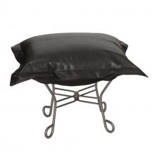  510-194 - Scroll Puff Ottoman Avanti Black Titanium Frame