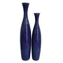  34053 - Cobalt Blue Glaze Ceramic Vases - Set of 2