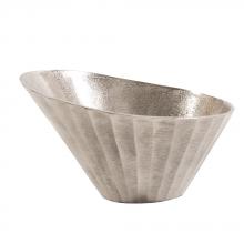  35042 - Silver Chiseled Metal Bowl