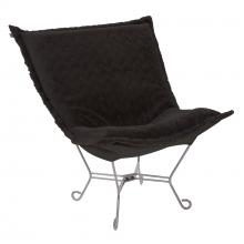  500-1090 - Scroll Puff Chair Angora Ebony