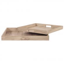  83040 - Square Wooden Trays - set of 2