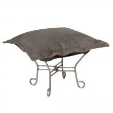  510-225 - Scroll Puff Ottoman Bella Pewter Titanium Frame