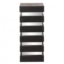  37126 - Stepped Black Wood Veneer Pedestal with Mirror - Medium