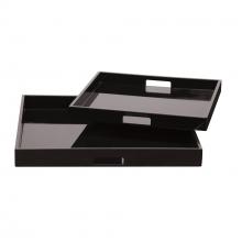  83023 - Black Lacquer Square Wood Tray Set