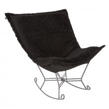  600-1090 - Scroll Puff Rocker Angora Ebony