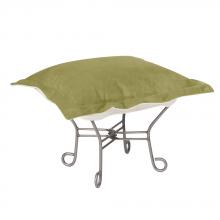  510-221 - Scroll Puff Ottoman Bella Moss Titanium Frame