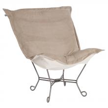  500-224 - Scroll Puff Chair Bella Sand Titanium Frame