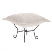  510-1092 - Scroll Puff Ottoman Angora Natural