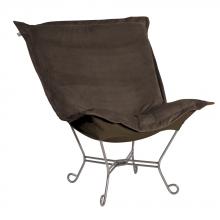  500-220 - Scroll Puff Chair Bella Chocolate Titanium Frame