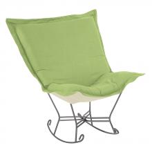  600-645 - Scroll Puff Rocker Linen Slub Grass Titanium Frame