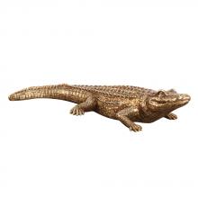  52029 - Antiqued Gold Crocodile Sculpture