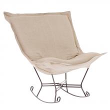  600-610 - Scroll Puff Rocker Linen Slub Natural Titanium Frame