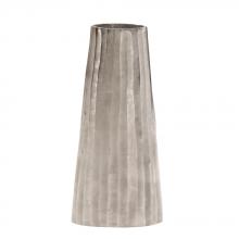  35040 - Silver Chiseled Metal Vase