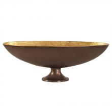  35019 - Oblong Bronze Footed Bowl with Gold Luster - Medium