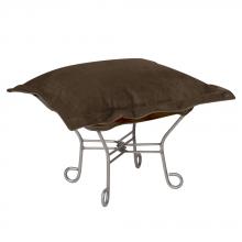  510-220 - Scroll Puff Ottoman Bella Chocolate Titanium Frame