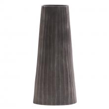  35041 - Graphite Chiseled Metal Vase