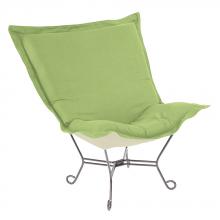  500-645 - Scroll Puff Chair Linen Slub Grass Titanium Frame