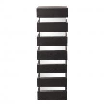  37125 - Stepped Black Wood Veneer Pedestal with Mirror - Tall