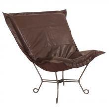  500-192 - Scroll Puff Chair Avanti Pecan Titanium Frame