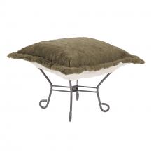  510-1091 - Scroll Puff Ottoman Angora Moss