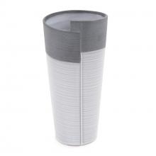  42061 - Rolled Two Tone Gray Vase, Large