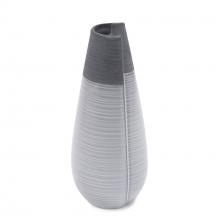  42060 - Rolled Two Tone Gray Vase, Medium