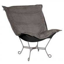  500-225 - Scroll Puff Chair Bella Pewter Titanium Frame