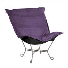  500-223 - Scroll Puff Chair Bella Eggplant Titanium Frame