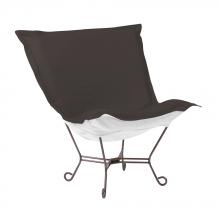  Q500-460 - Scroll Puff Chair Seascape Charcoal Titanium Frame