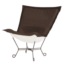  Q500-462 - Scroll Puff Chair Seascape Chocolate Titanium Frame