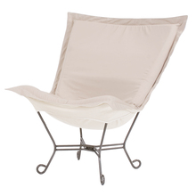  Q500-463 - Scroll Puff Chair Seascape Sand Titanium Frame