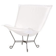  Q500-467 - Scroll Puff Chair Seascape Natural Titanium Frame