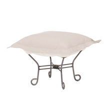  Q510-463 - Scroll Puff Ottoman Seascape Sand Titanium Frame