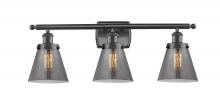 Innovations Lighting 916-3W-BK-G63-LED - Cone - 3 Light - 26 inch - Matte Black - Bath Vanity Light