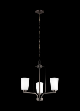  3128903EN3-710 - Franport transitional 3-light LED indoor dimmable ceiling chandelier pendant light in bronze finish