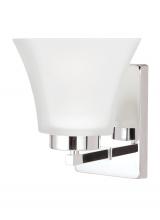  4111601EN3-05 - Bayfield contemporary 1-light LED indoor dimmable bath vanity wall sconce in chrome silver finish wi