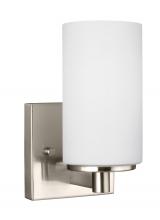  4139101EN3-962 - Hettinger transitional 1-light LED indoor dimmable bath vanity wall sconce in brushed nickel silver