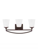  4424503EN3-710 - Hanford traditional 3-light LED indoor dimmable bath vanity wall sconce in bronze finish with satin